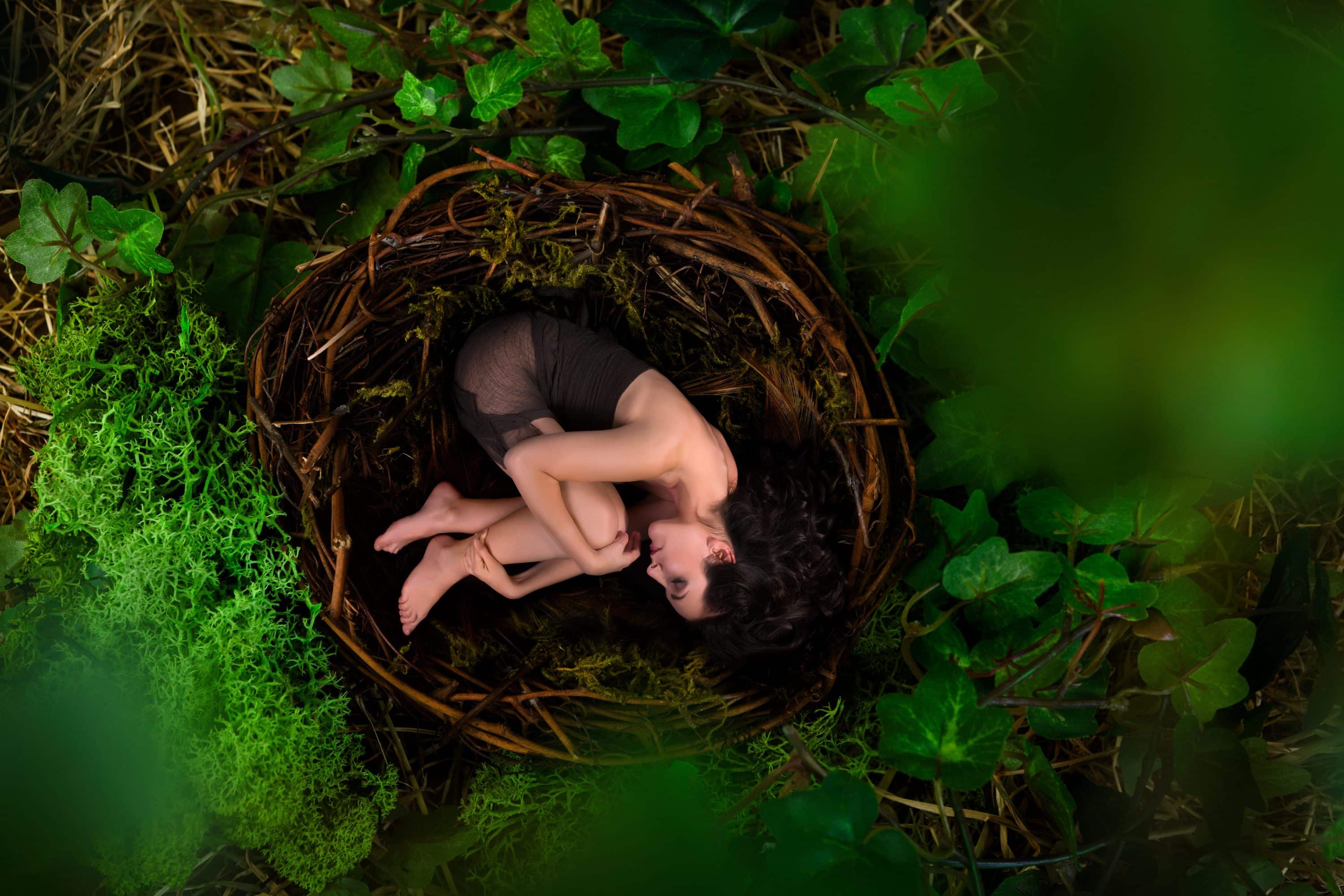Woman in a nest